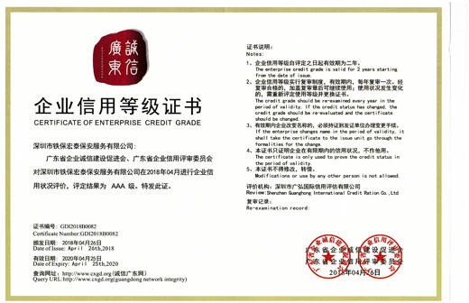 企業信用等記證書